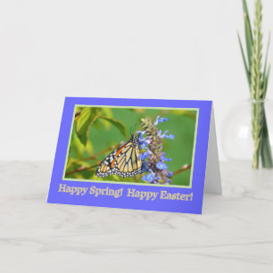 TARJETA FESTIVA BUTTERFLE DE DESEOS/MONARQUES EN FLORES/ CUSTIMO