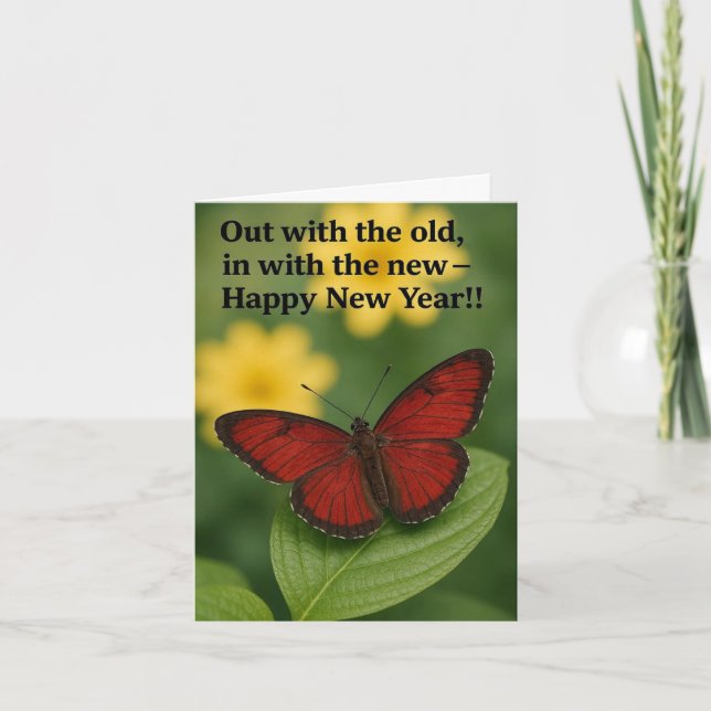 Tarjeta Festiva Butterfly New Year card (Anverso)