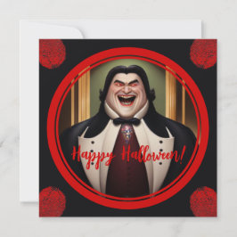 Tarjeta Festiva Buxom Count Dracula Happy Halloween Card