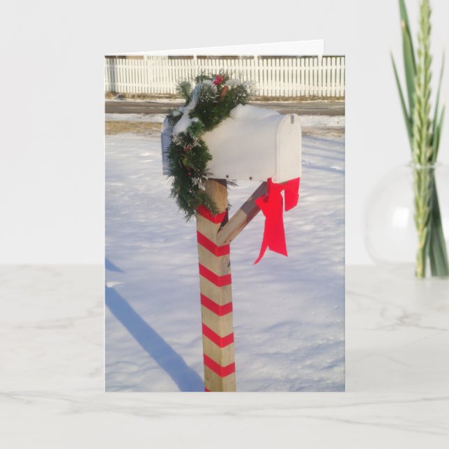 Tarjeta Festiva Buzón de correo de vacaciones (Anverso)