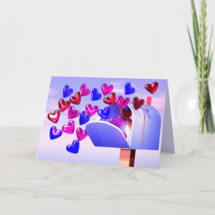 Tarjeta Festiva Buzón de correo de Valentine Hearts