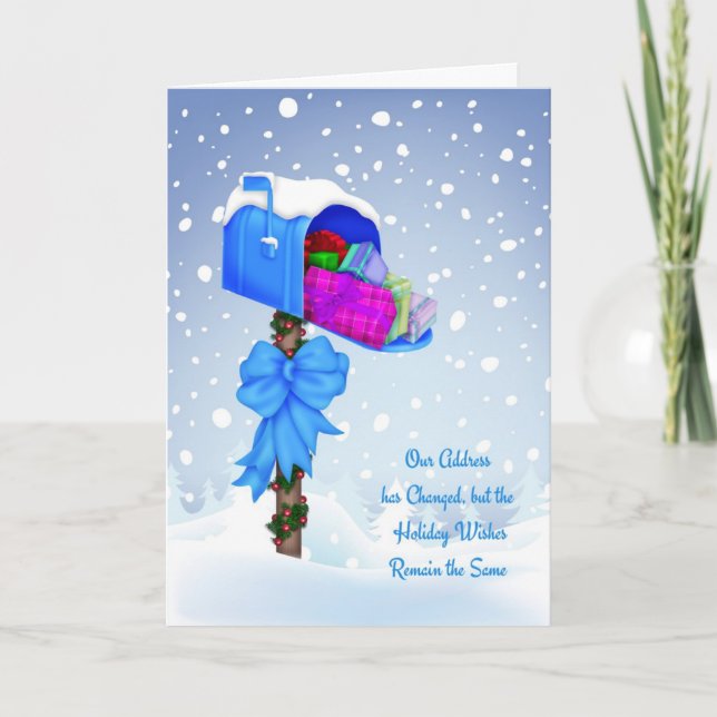 Tarjeta Festiva Buzón de vacaciones, cambio de dirección Navidades (Anverso)