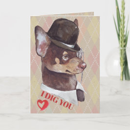 Tarjeta Festiva Caballero Chihuahua Perro Me Gustas