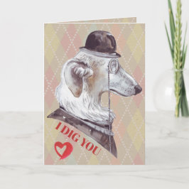 Tarjeta Festiva Caballero Hound Dog Te Cavo