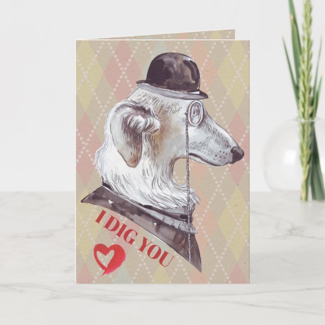 Tarjeta Festiva Caballero Hound Dog Te Cavo (Anverso)