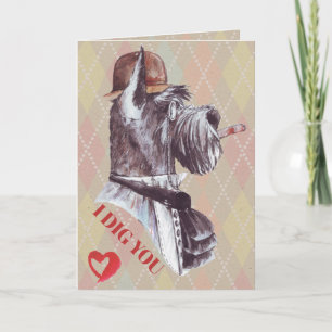 Tarjeta Festiva Caballero Terrible Perro Te Cavo