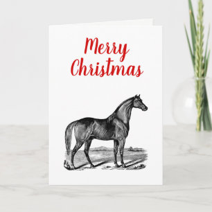 Tarjeta Festiva Caballo Antiguo de Pie