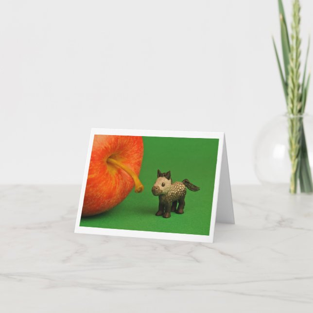 Tarjeta Festiva Caballo Apple Notecard (Anverso)