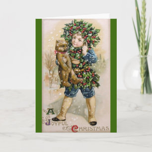 Tarjeta Festiva Caballo: Chico hueco con Teddy