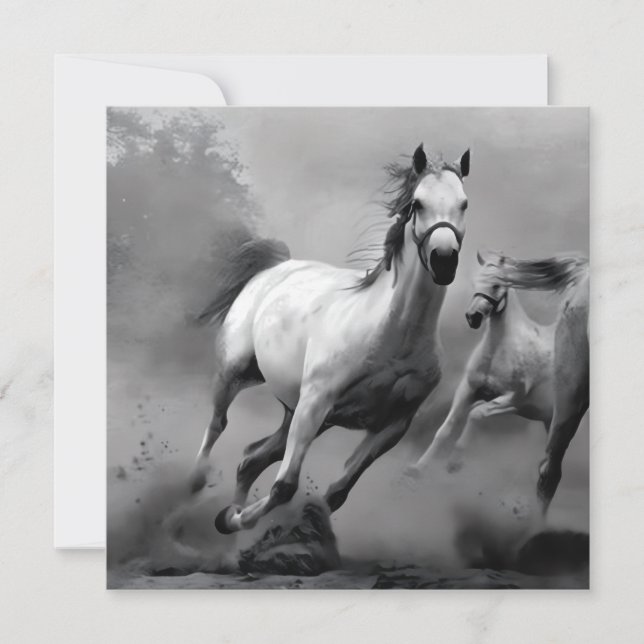 Tarjeta Festiva Caballo corriendo (Anverso)