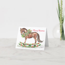 Tarjeta Festiva Caballo de Balanza Marrón