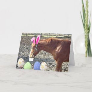 Tarjeta Festiva Caballo de castaño de Pascua