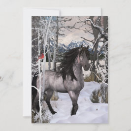 Tarjeta Festiva Caballo de Deseos de Invierno 2024