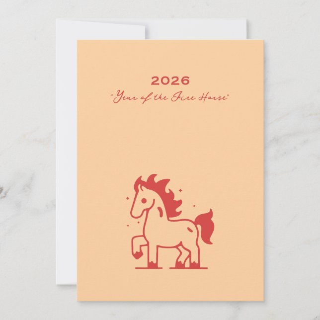 Tarjeta Festiva Caballo de Fuego Lindo (Anverso)