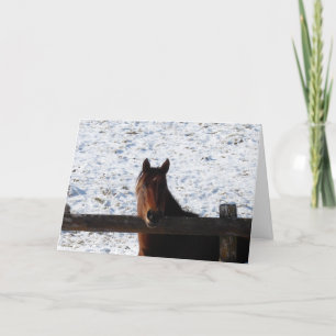 Tarjeta Festiva Caballo de invierno, Navidades