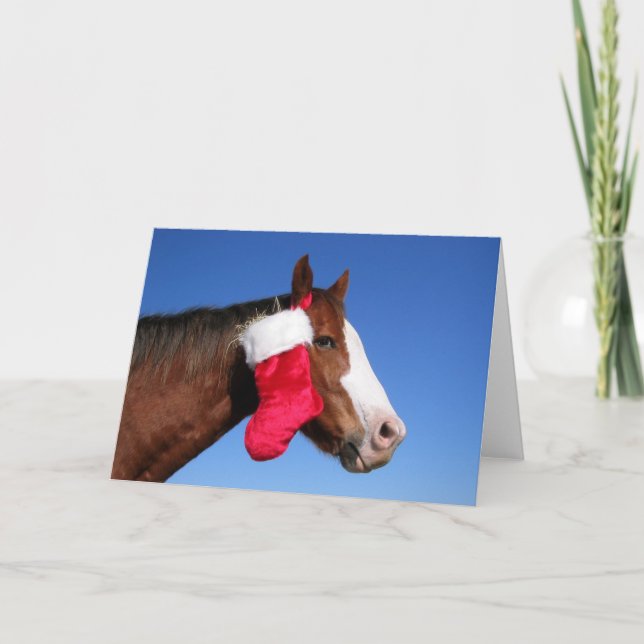 Tarjeta Festiva Caballo de navidades (Anverso)