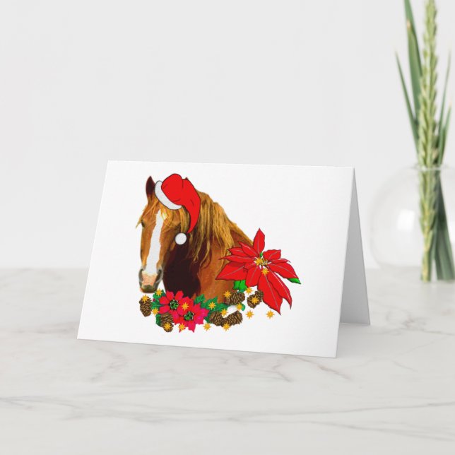 Tarjeta Festiva Caballo de navidades (Anverso)