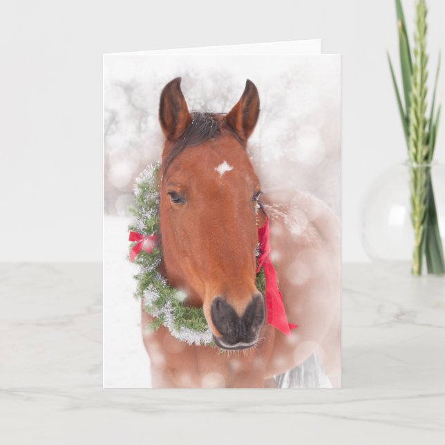 Tarjeta Festiva Caballo de navidades (Anverso)