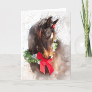 Tarjeta Festiva Caballo de Navidades de ensueño