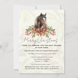 Tarjeta Festiva Caballo de Navidades elegantes