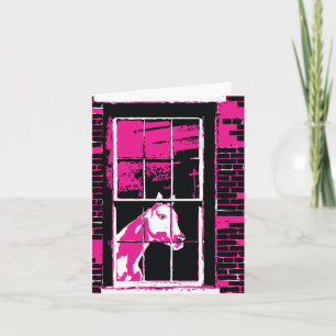 Tarjeta Festiva caballo de ventana de galena