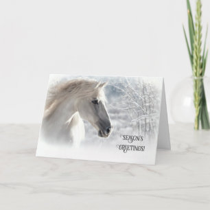Tarjeta Festiva Caballo en las estaciones de nieve saludan con rit