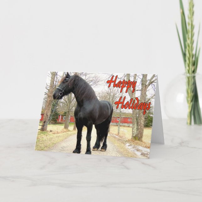 Tarjeta Festiva Caballo Holidays.jpg feliz (Anverso)