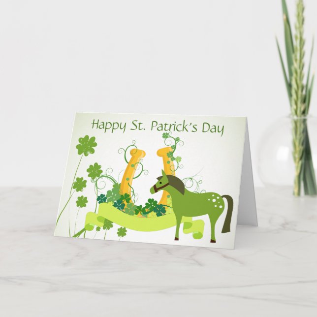 Tarjeta Festiva Caballo lindo, el día de n de St Patrick de (Anverso)