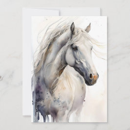 Tarjeta Festiva Caballo Magnífico En Acuarelas