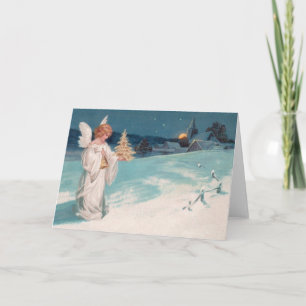 Tarjeta Festiva Caballo: Navidades Ángel con Campana