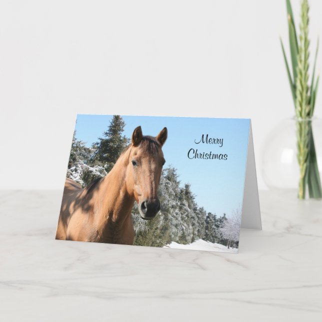 Tarjeta Festiva Caballo navideño (Anverso)