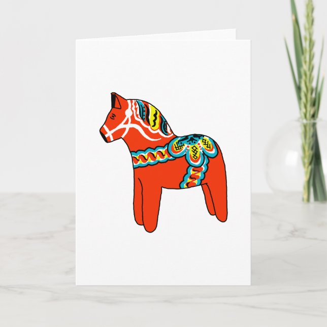 Tarjeta Festiva Caballo Red Dala (Anverso)