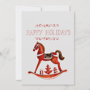 Tarjeta Festiva Caballo Rojo Rockefeller