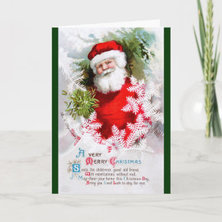 Tarjeta Festiva Caballo: Santa Claus con Mistletoe