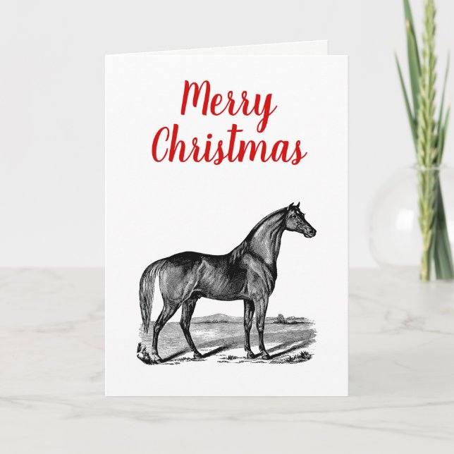 Tarjeta Festiva Caballo Vintage (Anverso)