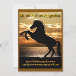 Tarjeta Festiva Caballo y puesta de sol de la revista de ficción r