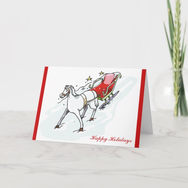 Tarjeta Festiva Caballo y transporte - (Anverso)