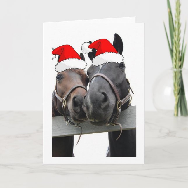 Tarjeta Festiva Caballos de País navidades (Anverso)