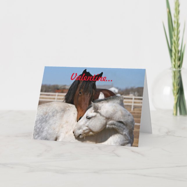 Tarjeta Festiva Caballos de San Valentín (Anverso)