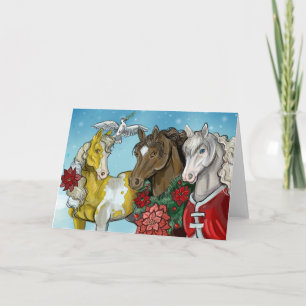 Tarjeta Festiva Caballos de vacaciones