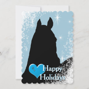 Tarjeta Festiva Caballos del Corazón I Vacaciones (azul)