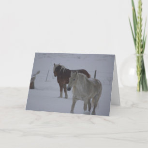 Tarjeta Festiva Caballos del invierno