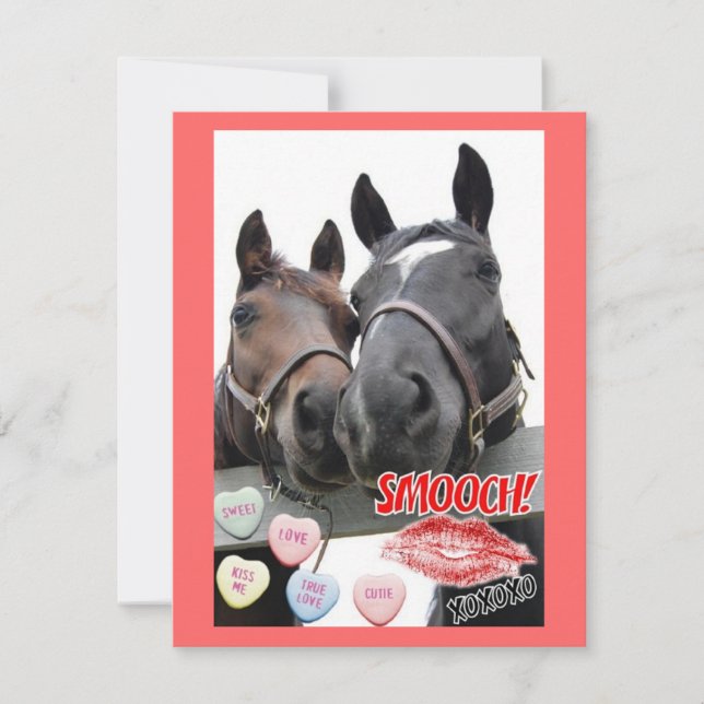 Tarjeta Festiva Caballos el día de San Valentín (Anverso)