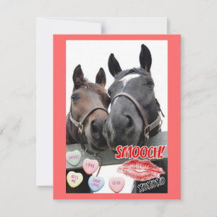 Tarjeta Festiva Caballos el día de San Valentín