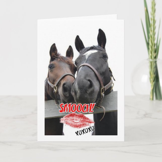 Tarjeta Festiva Caballos el día de San Valentín (Anverso)