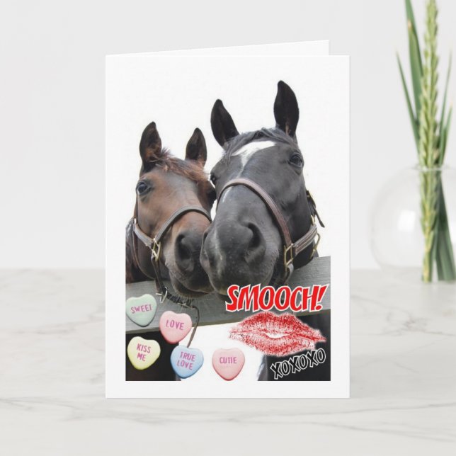 Tarjeta Festiva Caballos el día de San Valentín (Anverso)