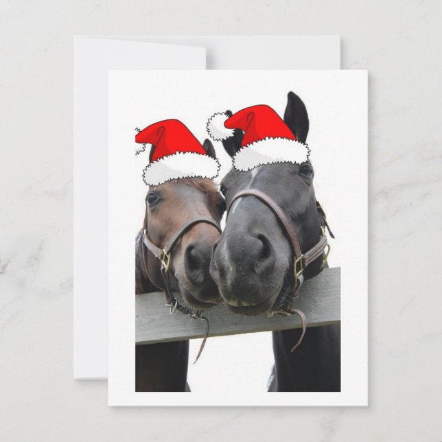 Tarjeta Festiva Caballos navidades (Anverso)