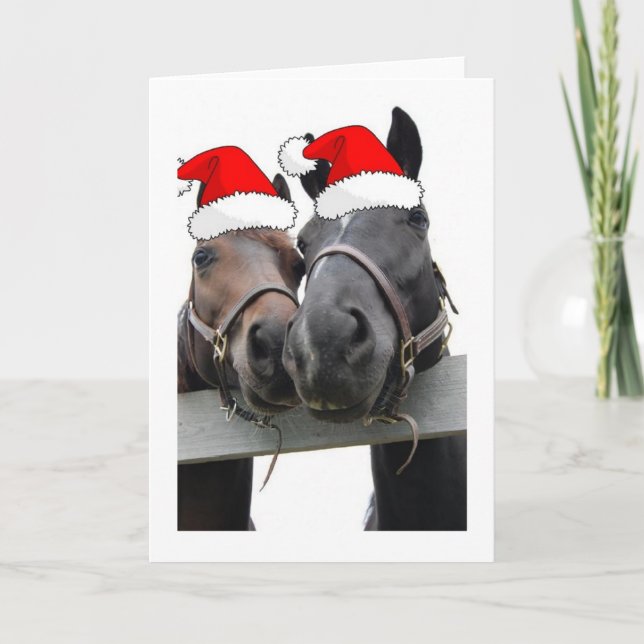 Tarjeta Festiva Caballos navidades (Anverso)