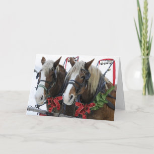 Tarjeta Festiva Caballos navidades
