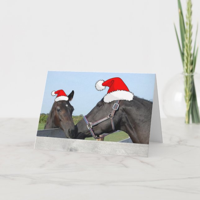 Tarjeta Festiva Caballos navidades (Anverso)